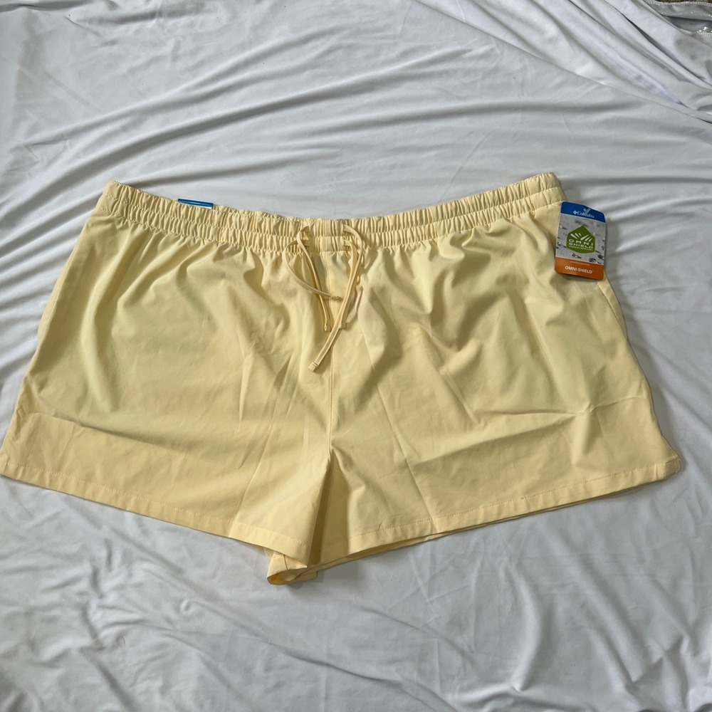 COLUMBIA Bogota Bay Shorts Women's XXL Stretch YELLOW Outdoor